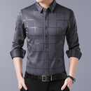 Camisa Masculina de Seda Manga Longa Xadrez Soul